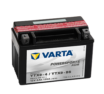 VARTA MC Batteri 12V 8AH 135CCA (152x88x106mm) +vänster YTX9-BS
