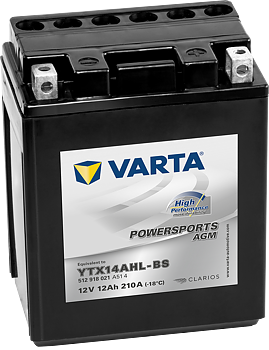 VARTA AGM MC Batteri 12V 12AH 210CCA (134x89x166mm) +höger YTX14AHL-BS