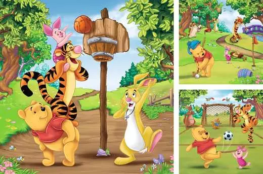 Disney Winnie the Pooh Sports Day, 3 x 49 Ravensburger