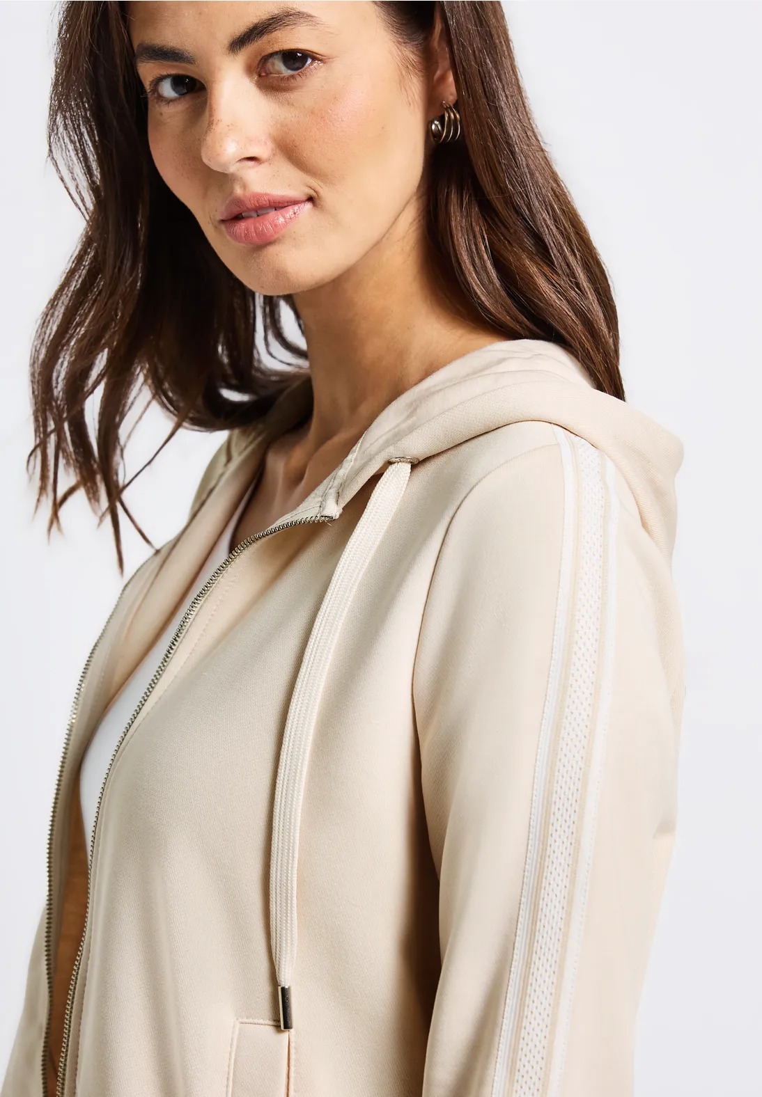 LTD QR Sweat Hoody Zip Jacket - Tusk Cream - Street One - 6