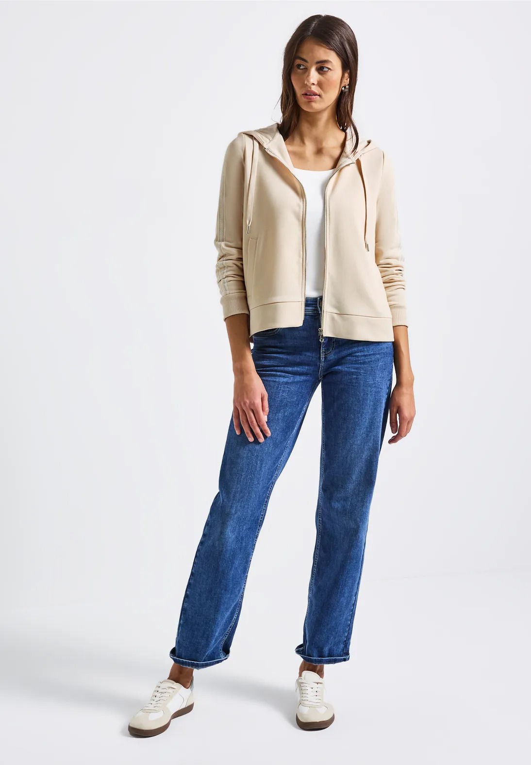 LTD QR Sweat Hoody Zip Jacket - Tusk Cream - Street One - 3