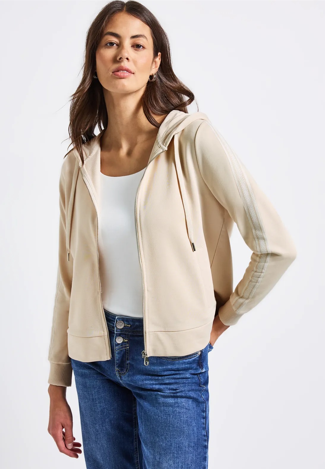 LTD QR Sweat Hoody Zip Jacket - Tusk Cream - Street One
