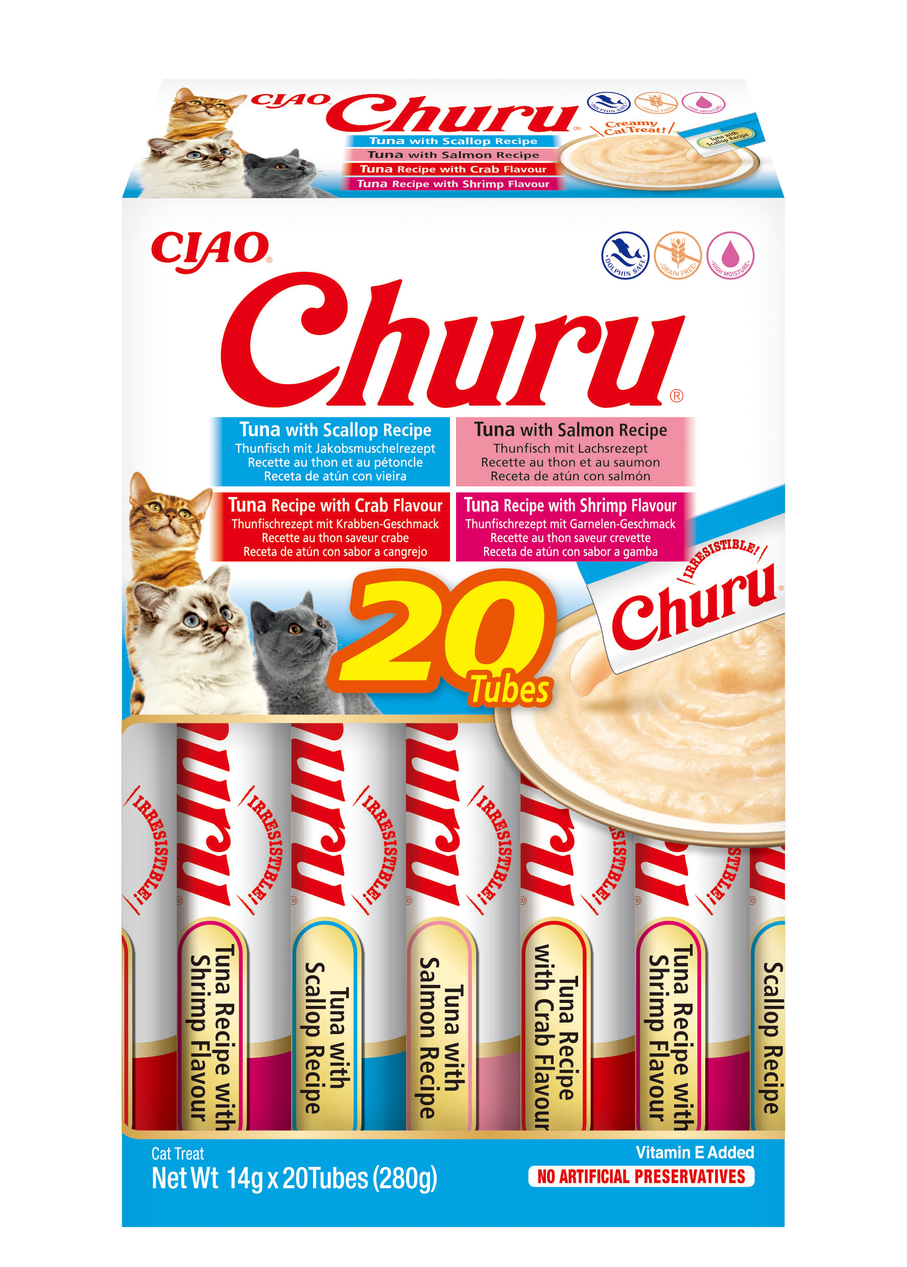 Churu Katzensnack Cremig Thunfisch Meeresfrüchte-Mix 20x14g