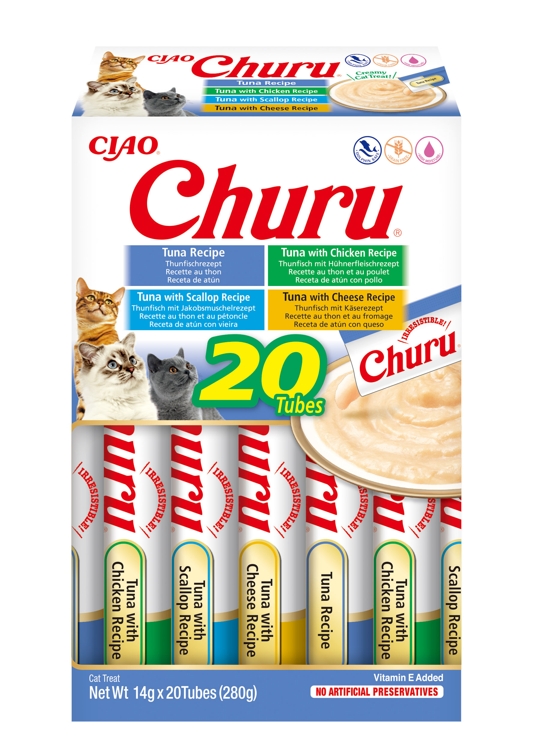 Churu Katzensnacks Cat Creamy Thunfisch Sorten 20x14g
