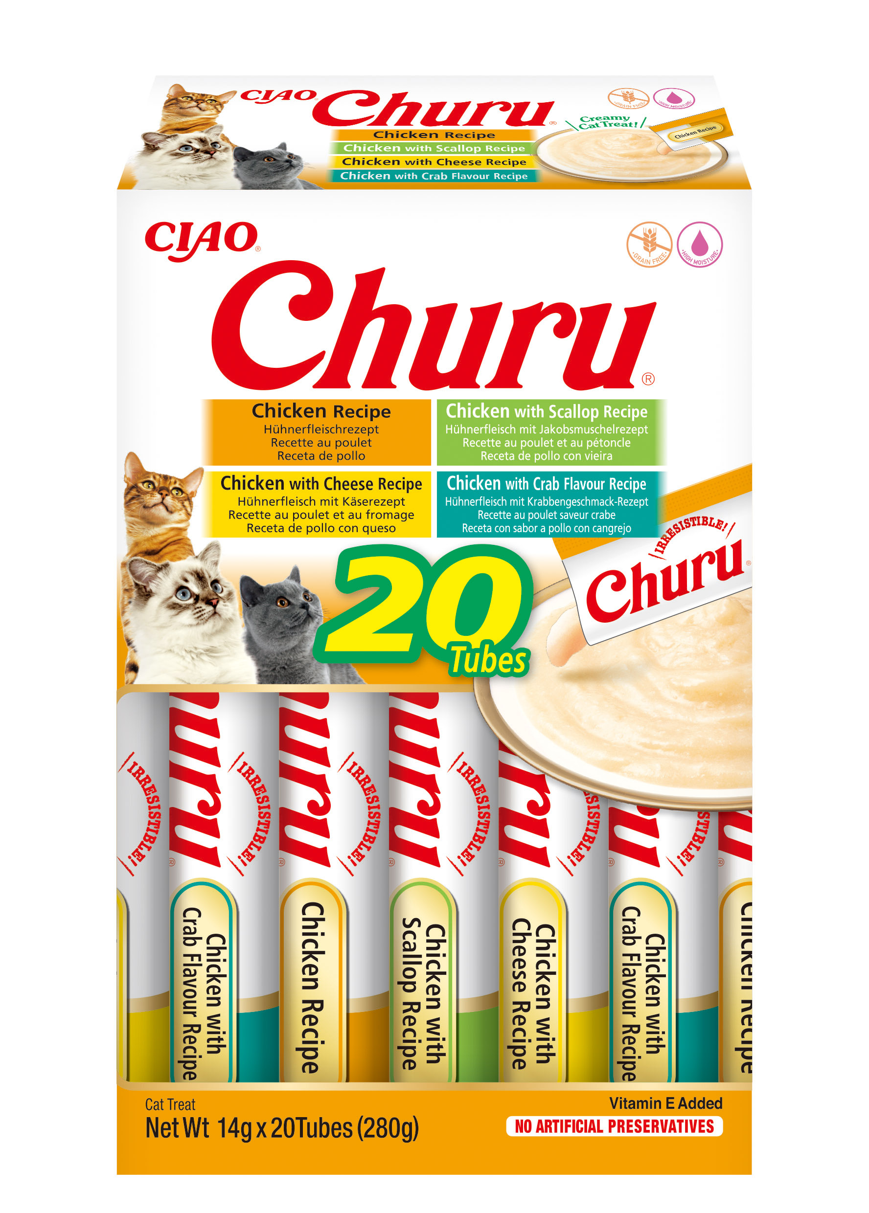 Churu Katzensnack Cat Creamy Huhn Variationen 20x14g