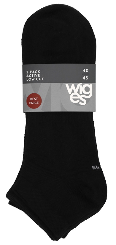 3-Pack Wiges Ankelstrumpor Mesh Sport Svart