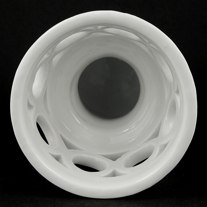Gunnar Nylund (Olympia 1940s) White Classic Vase with Circular Decor 21 cm