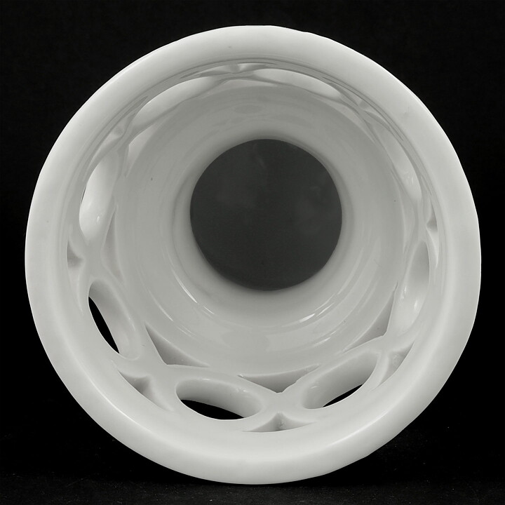Gunnar Nylund (Olympia 1940s) White Classic Vase with Circular Decor 21 cm