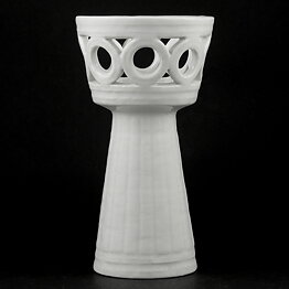 Gunnar Nylund (Olympia 1940s) White Classic Vase with Circular Decor 21 cm