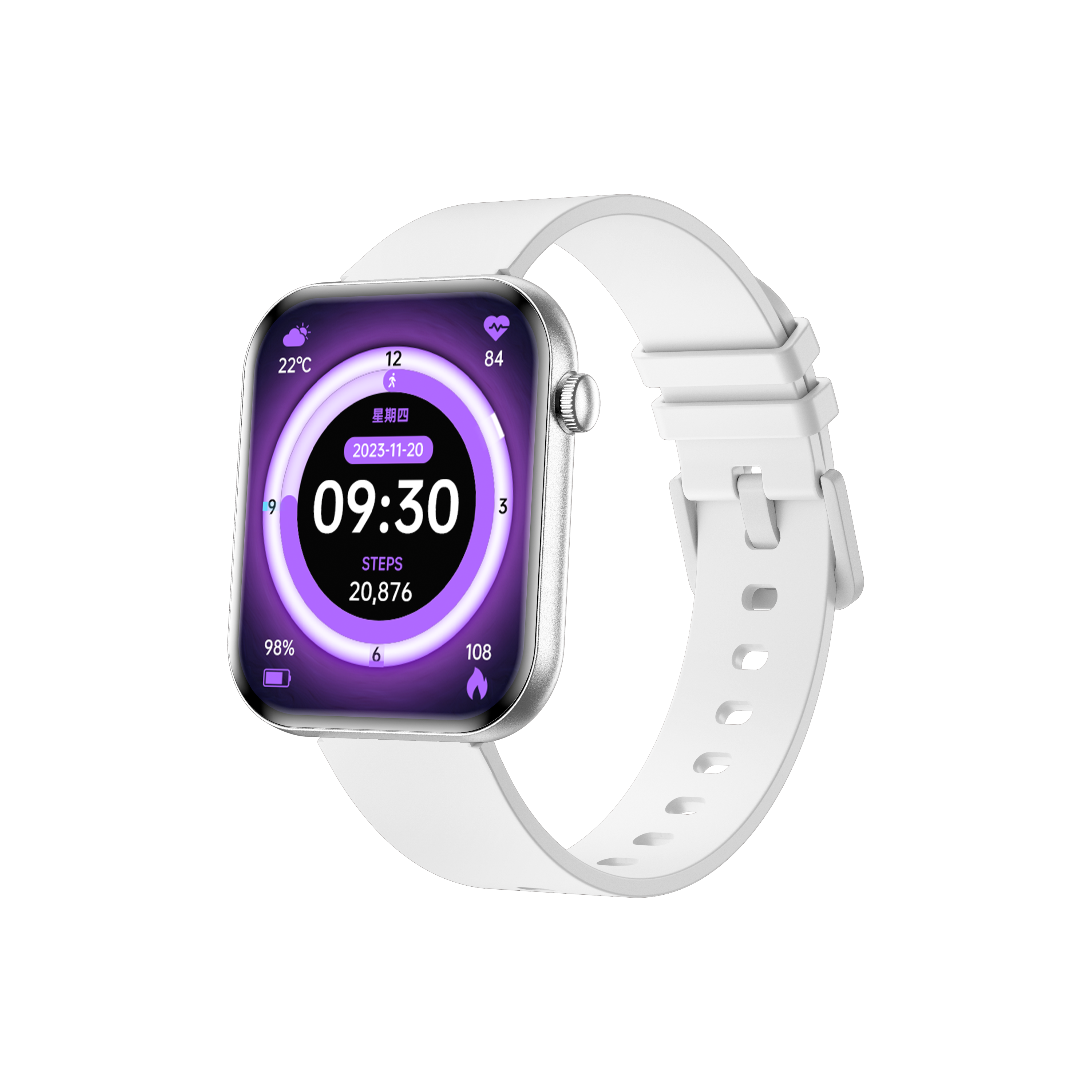 Philippe Palmer Smart Watch LP71 Ultra Thin AMOLED Silver - 9