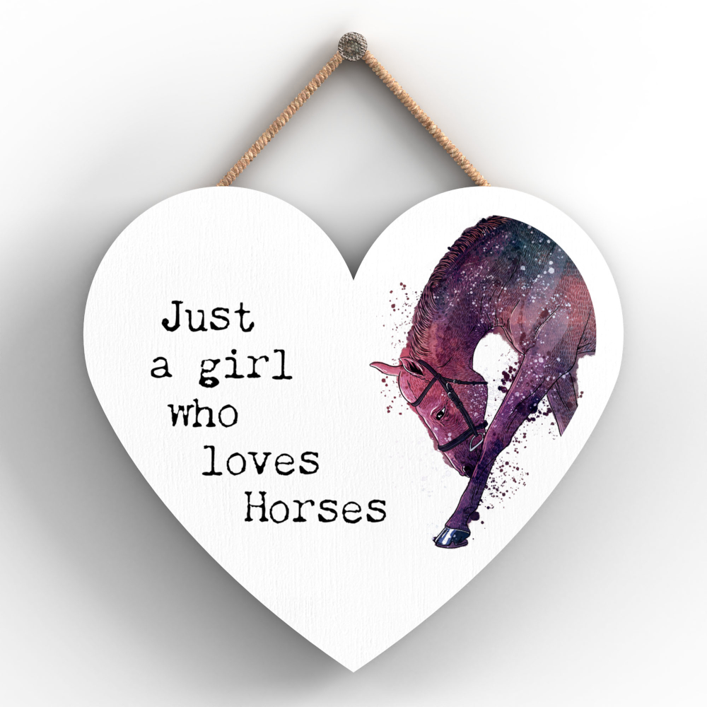 Wooden Heart Vivid Squid Horse Motif Just A Girl