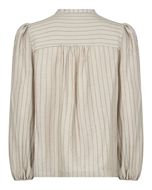 Blus Nioma ballongärm beige randig - 2
