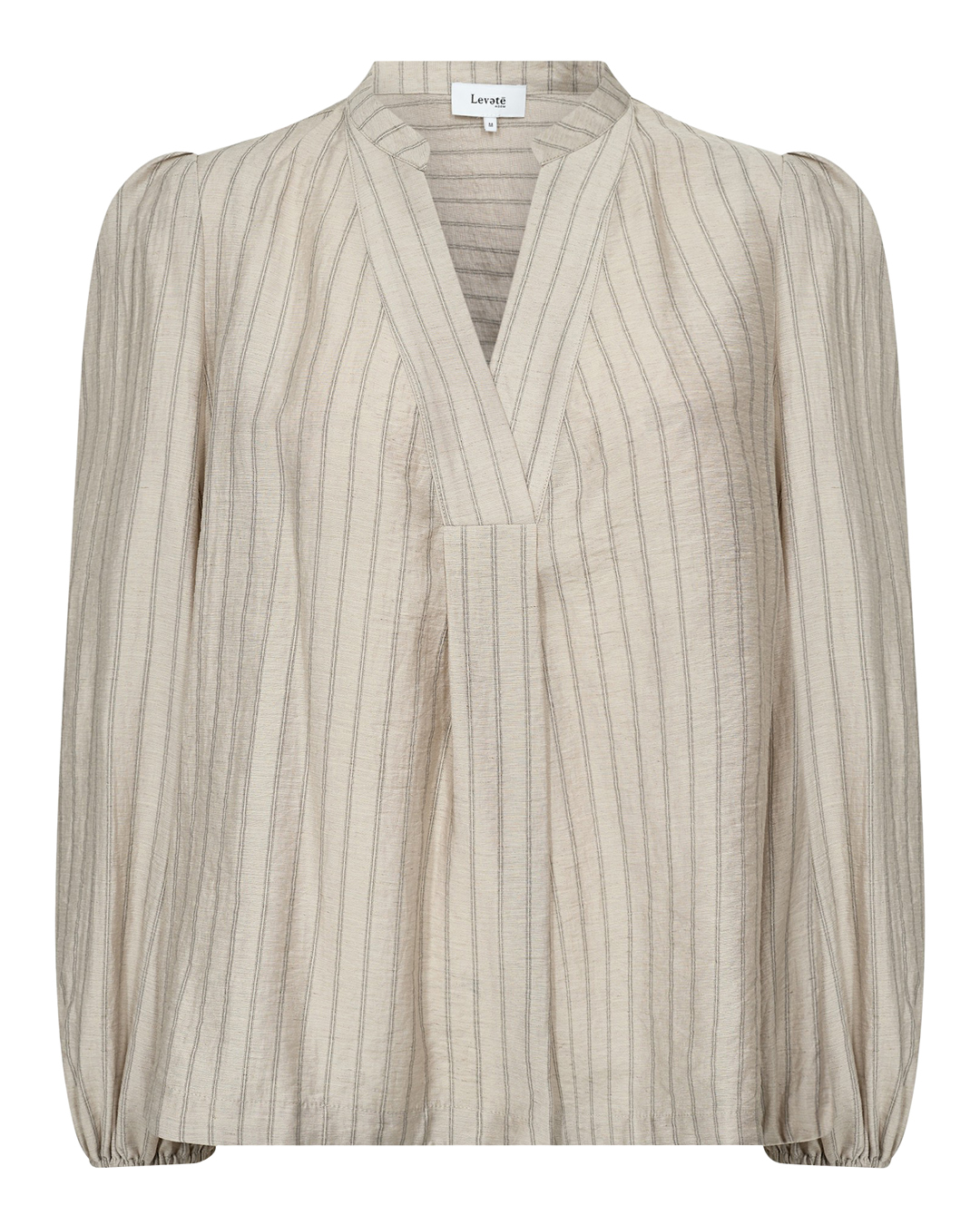 Blus Nioma ballongärm beige randig