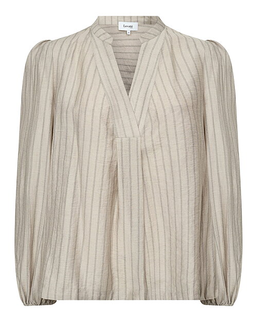 Blus Nioma ballongärm beige randig