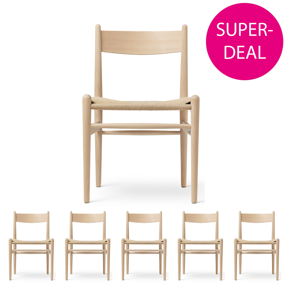 CH36 Stol (Superdeal - Volympris/st vid köp av 6st) Såpad Bok - Carl Hansen & Søn
