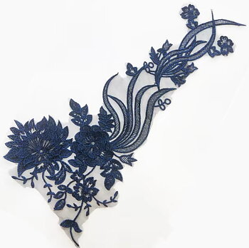 3D-glitterblommor / navy