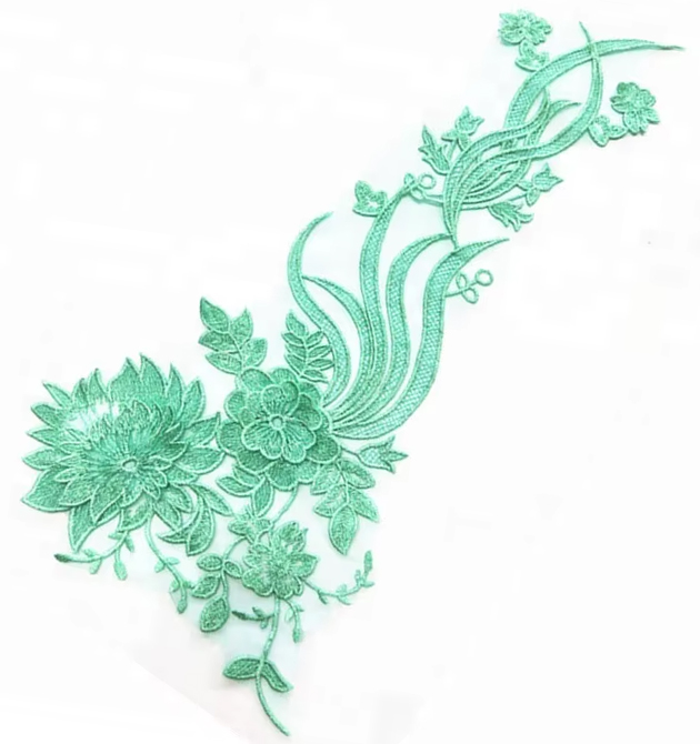 3D-glitterblommor / mintgrön