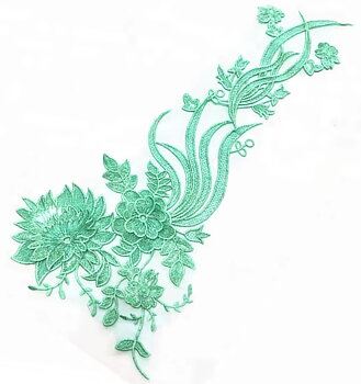 3D-glitterblommor / mintgrön