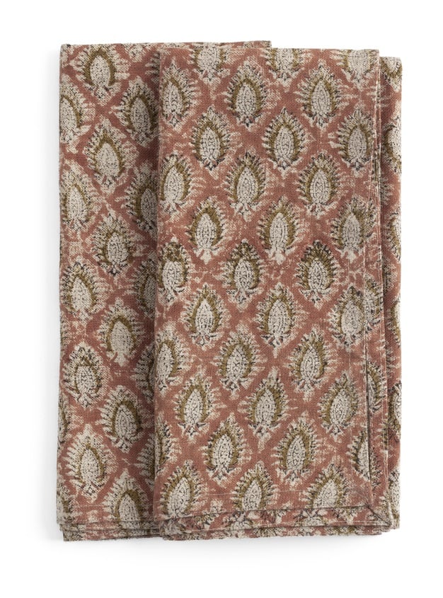 Chamois Linneservetter Cypress Parrot Rust 50x50cm - 2p