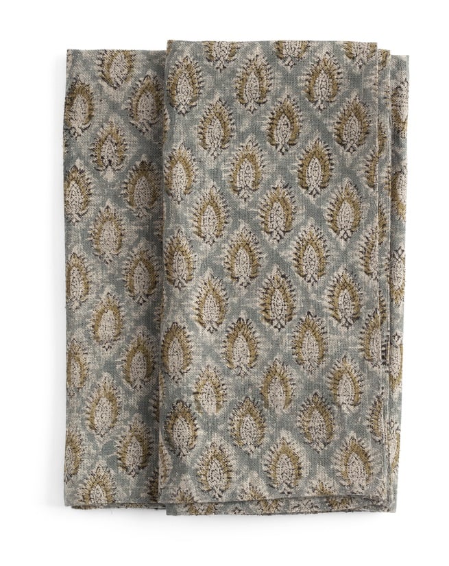 Chamois Linneservetter Cypress Parrot Blue 50x50cm - 2p