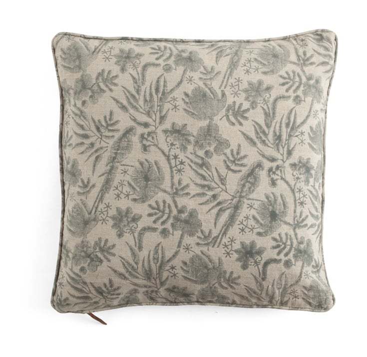 Chamois Linne Kuddfodral Cushion Parrot Open Blue - 50x50cm