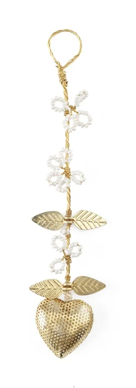 Chamois Hängande Ornament Heart Gold