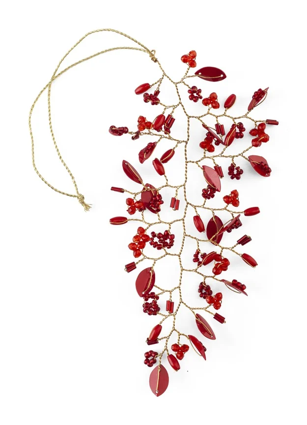Chamois Hängande Ornament Leaf Red