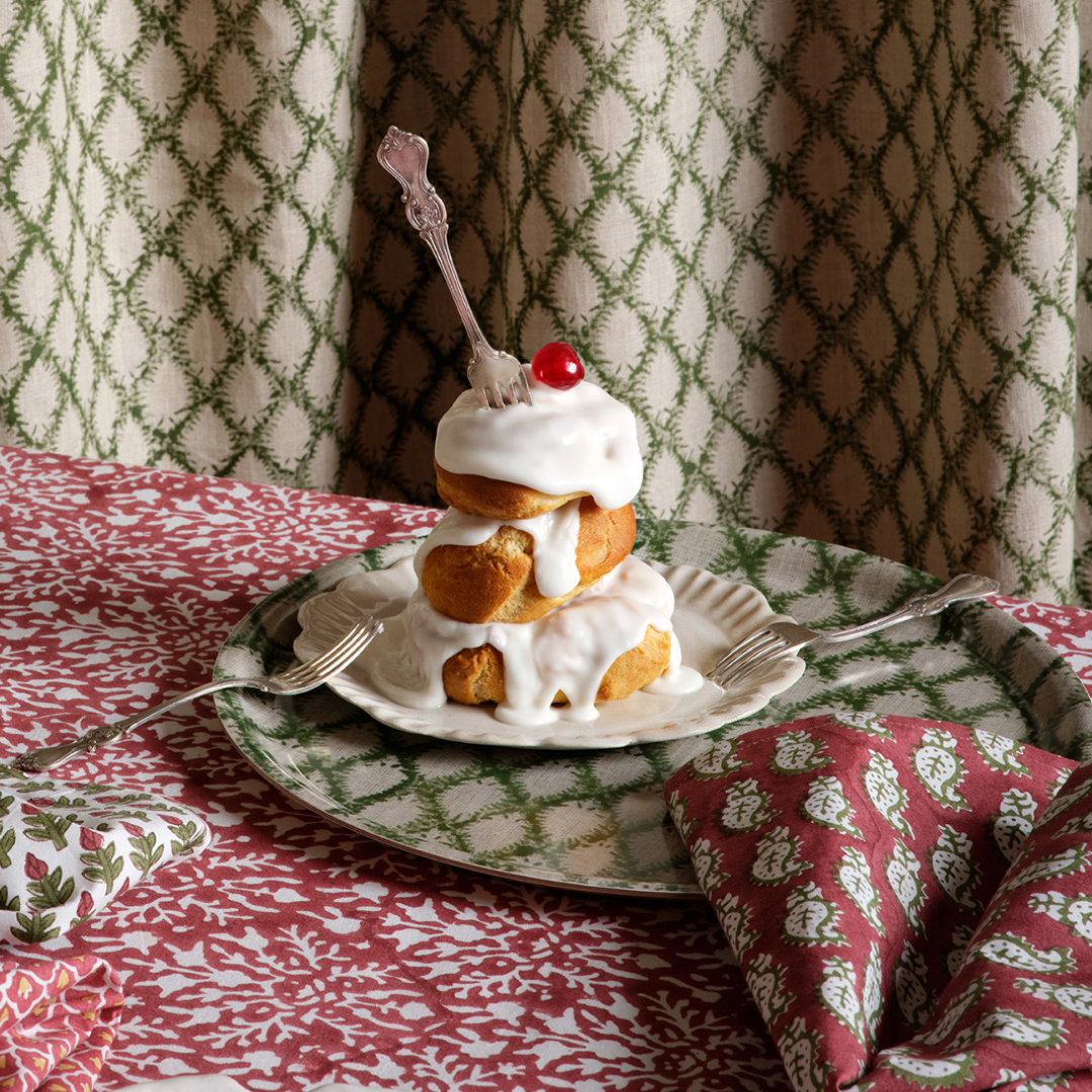 Chamois Tablecloth Snowflake Red - 3