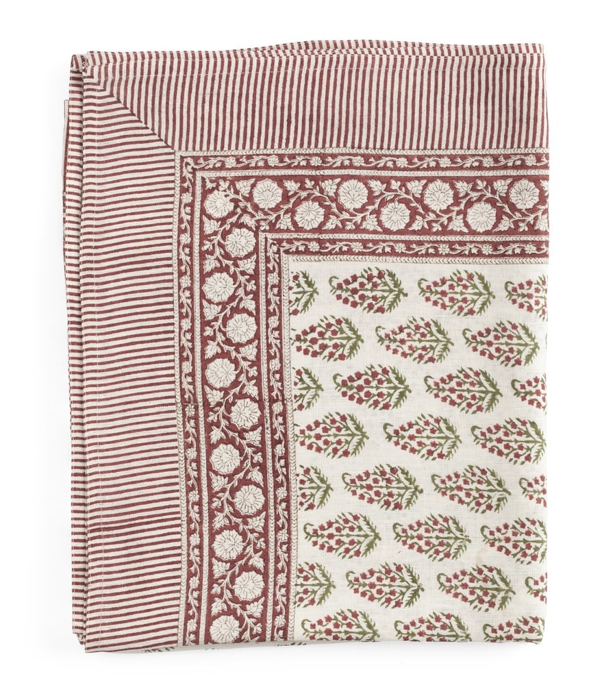 Chamois Linne Bordsduk Persian Paisley Red, Green & White