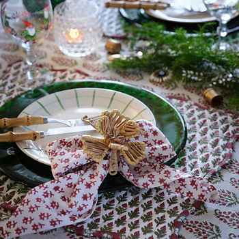 Chamois Napkins Dancing Star Red - 4p - 2