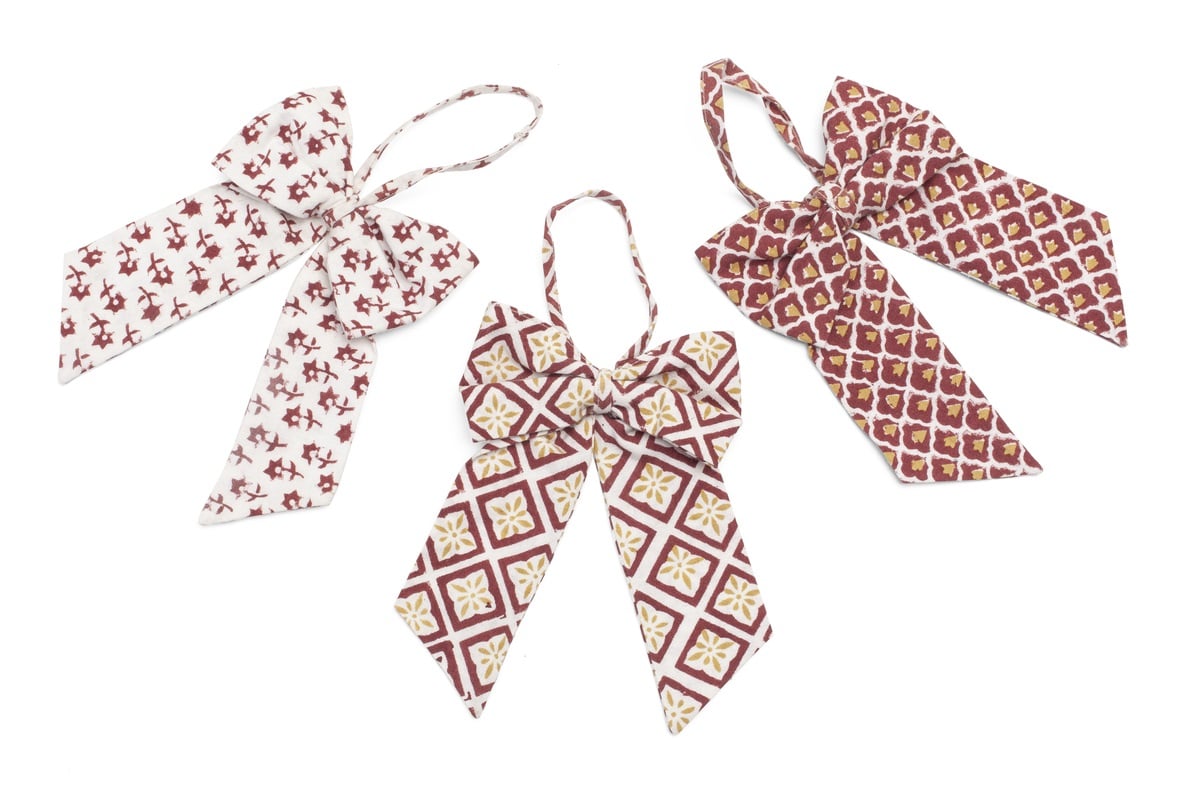 Chamois Rosettornament Blandat Tryck Red - 3pack