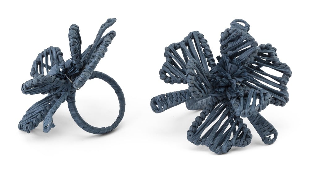 Chamois Servettringar Flower Blue - 2pack