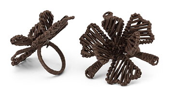 Chamois Napkin Rings Chocolate Brown - 2pack