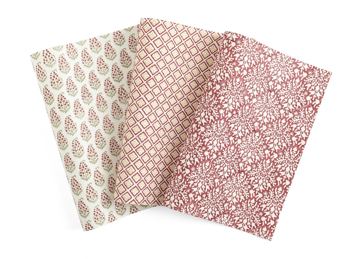 Chamois Presentpapper Blandat tryck Red - 3p