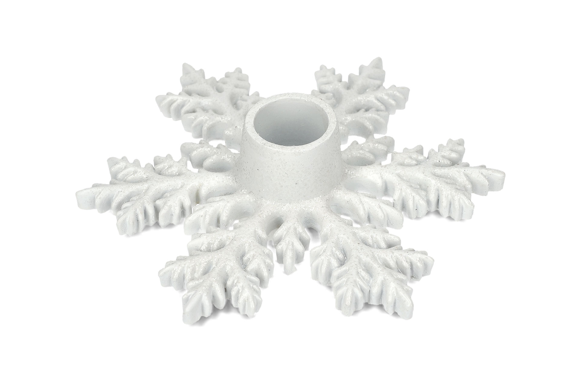 Ljusstake  - Snöflinga - Vit - Poly - 15x4 cm - 1 styck - 5