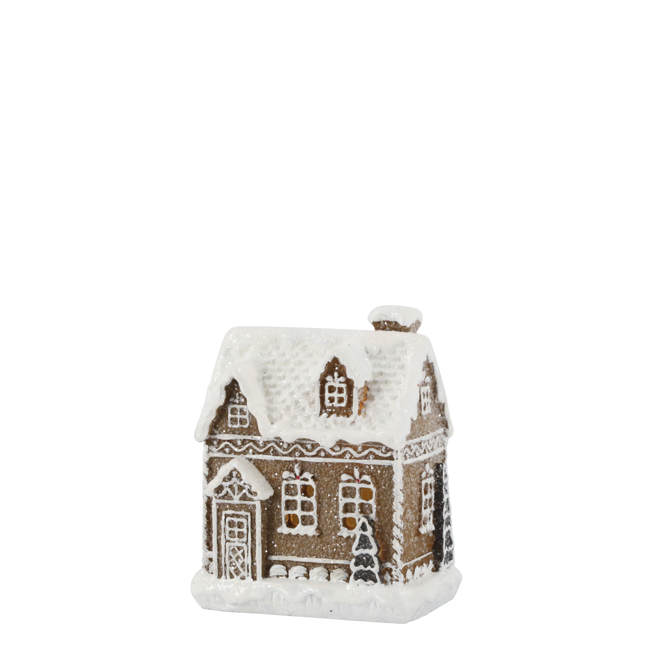 Pepparkakshus med ledbelysning - 10x8 cm - 6