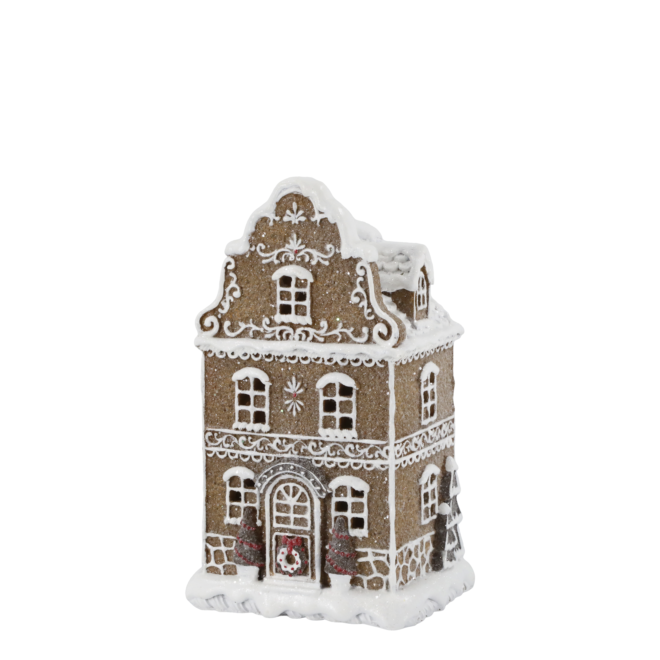 Pepparkakshus med ledbelysning - 20,5x12 cm - 5