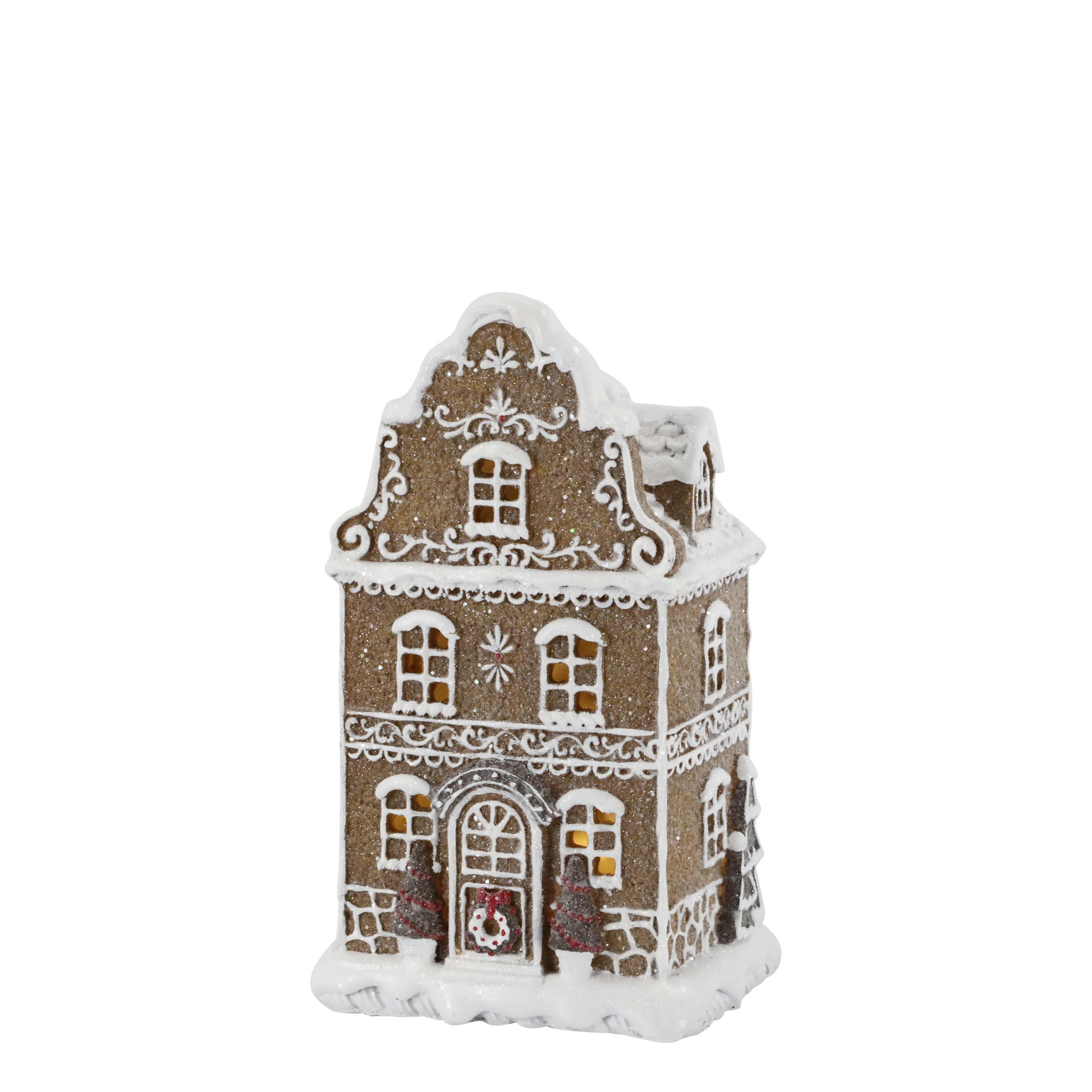 Pepparkakshus med ledbelysning - 20,5x12 cm - 6
