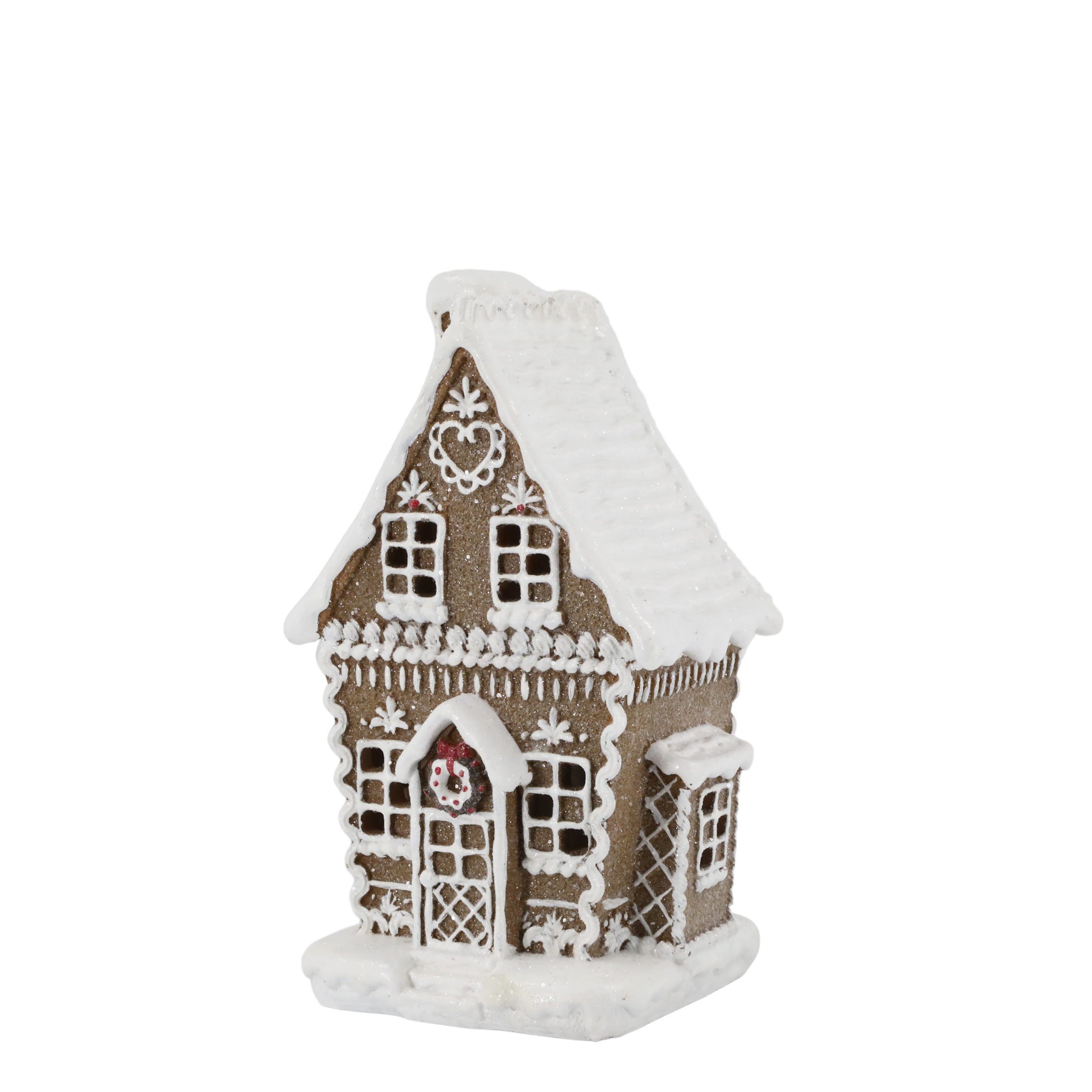 Gingerbread house with LED lighting - 21x13 cm - 3