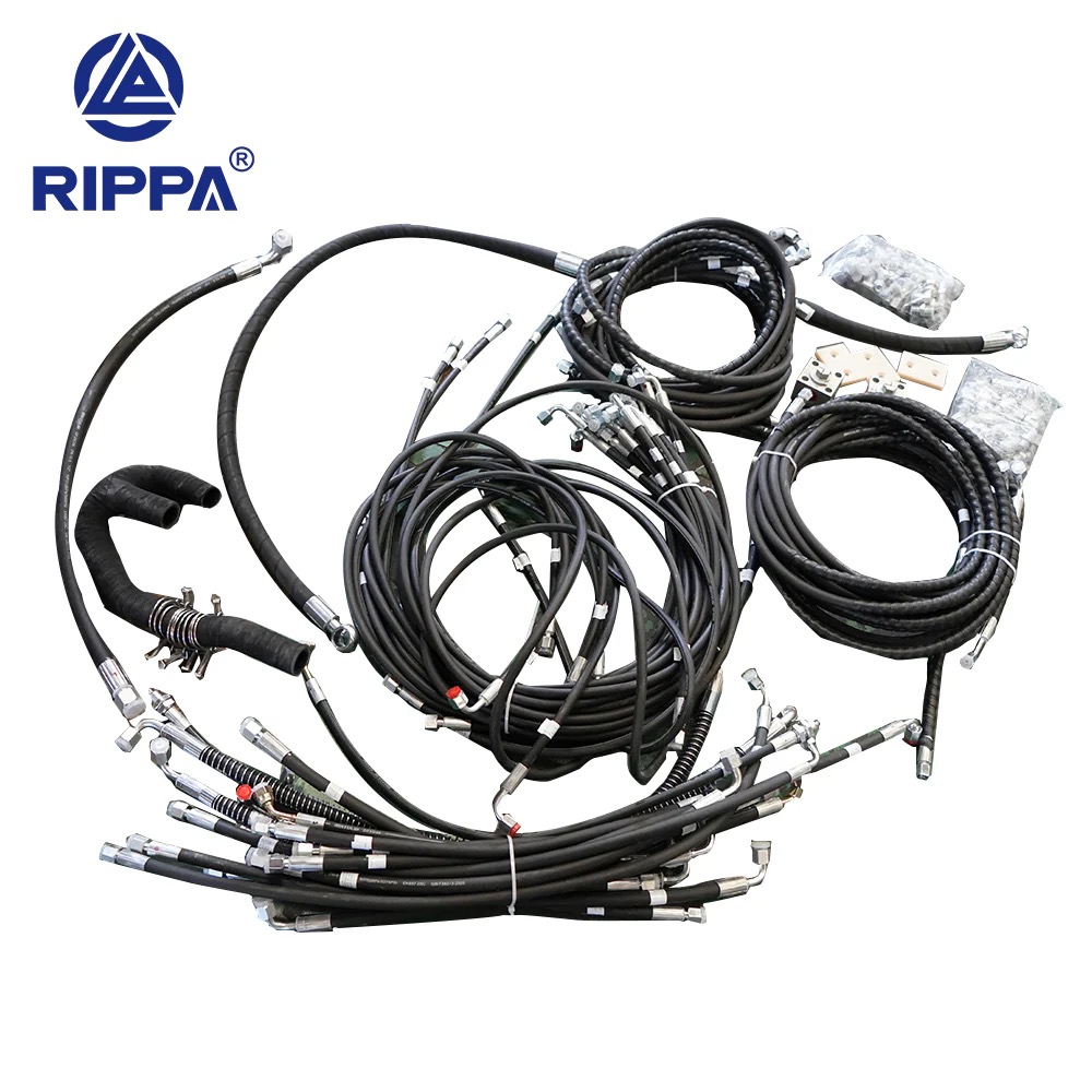 R15-4 Kubota Teleskop-Seitenschwenker Doppelpumpe Priorität + interner Motor kompletter Hydraulikschlauchsatz