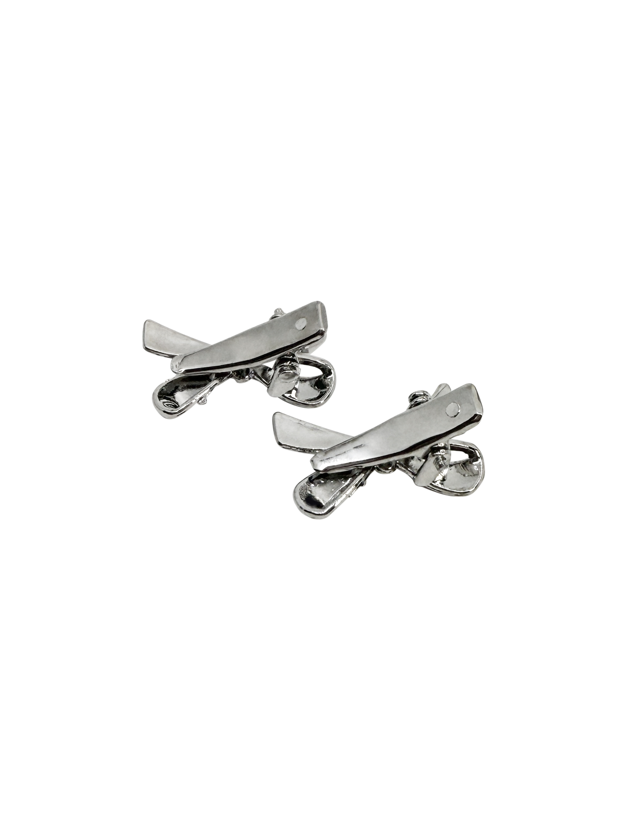 INES BOW CLIP SILVER 2PCS