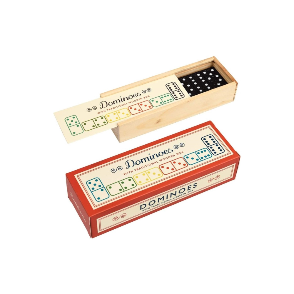 Dominoes, wooden box