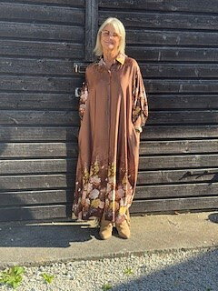 Maxi Flower Dress Chocolat