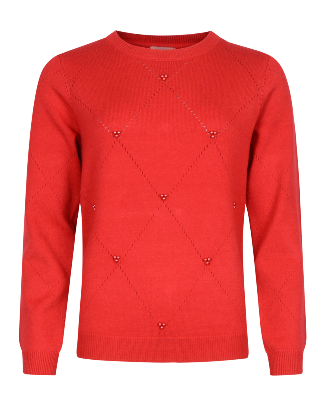 Jumper med dekorativa pärlor röd