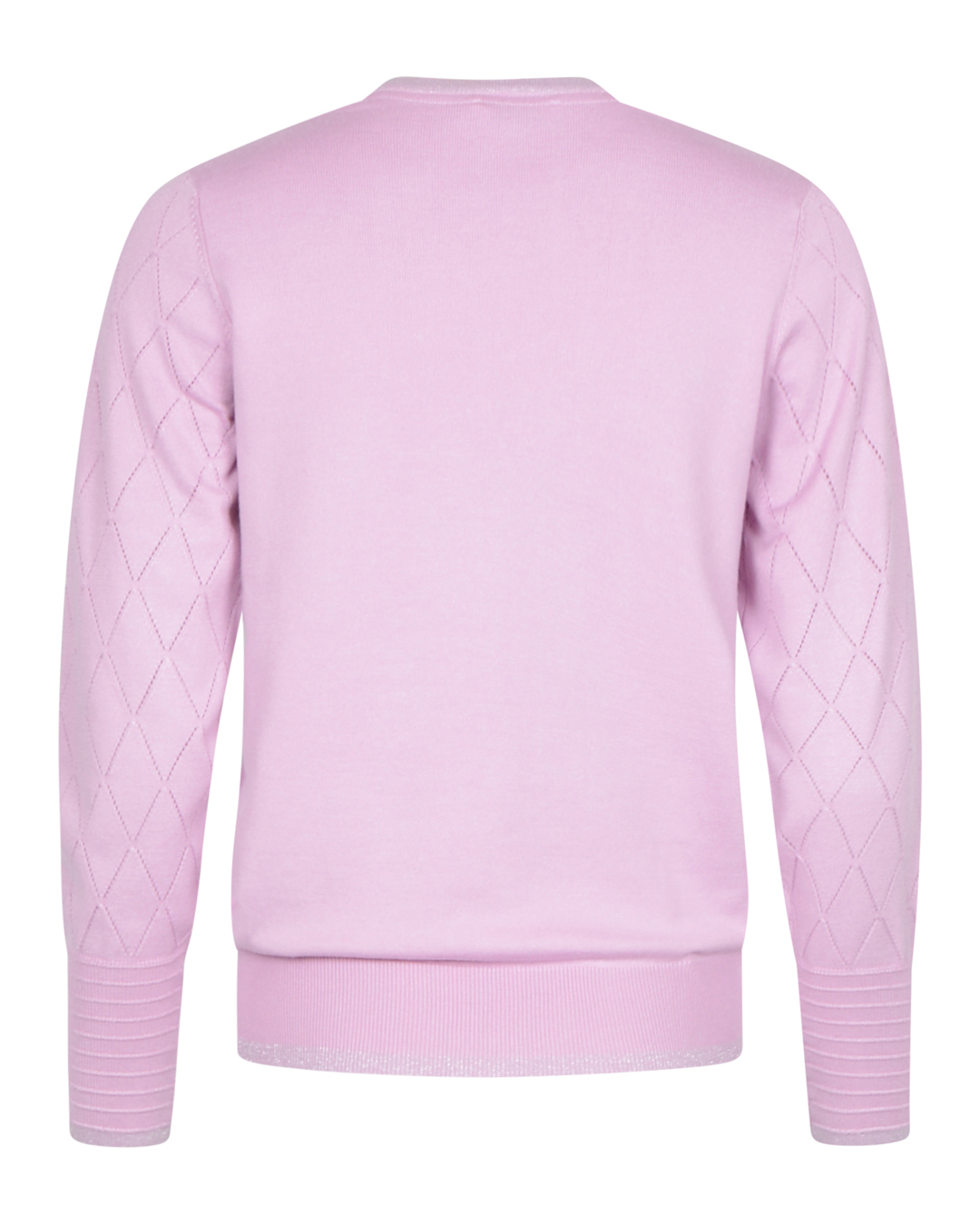 Jumper rutstickad med strass rosa - 2