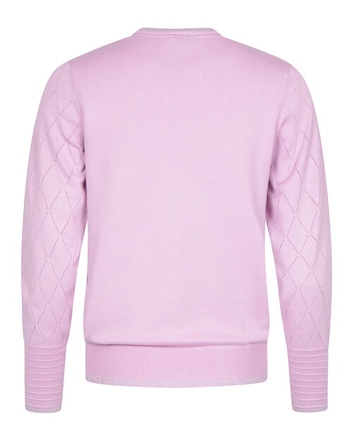 Jumper rutstickad med strass rosa - 2