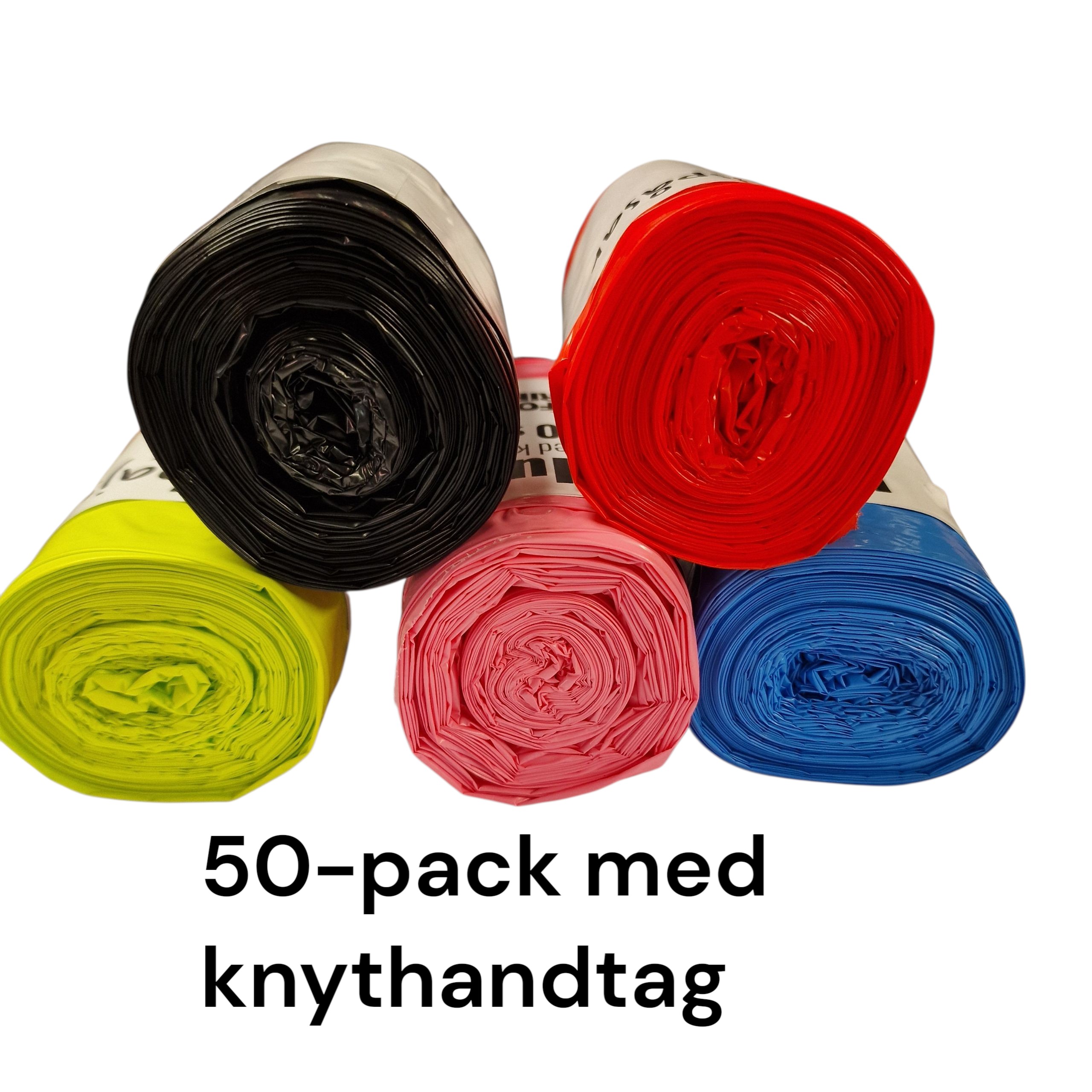 5 rullar Four Friends Bajspåsar med handtag  50 påsar/rulle