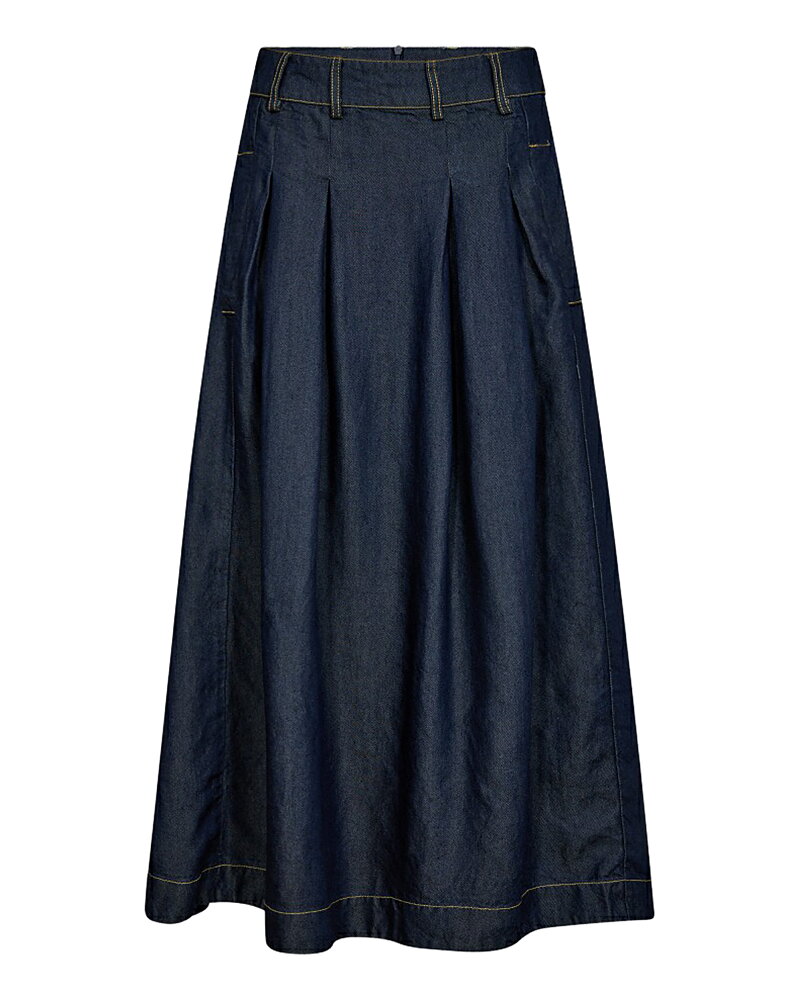 Kjol Anya med fickor A-linje denim
