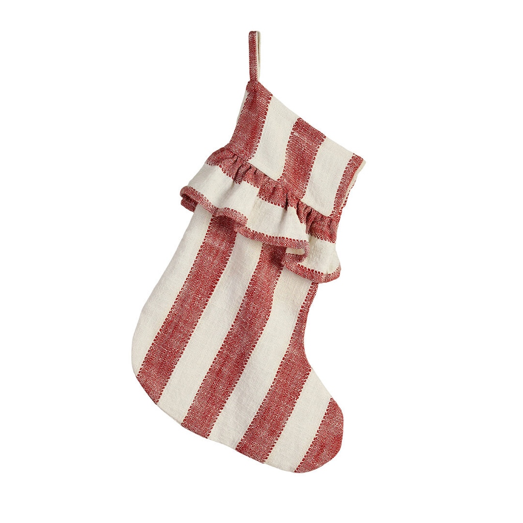 Christmas Stocking Striped Red/White - Cotton - 43x33 cm - 2