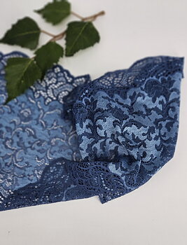 Denim blue stretch lace - 22 cm